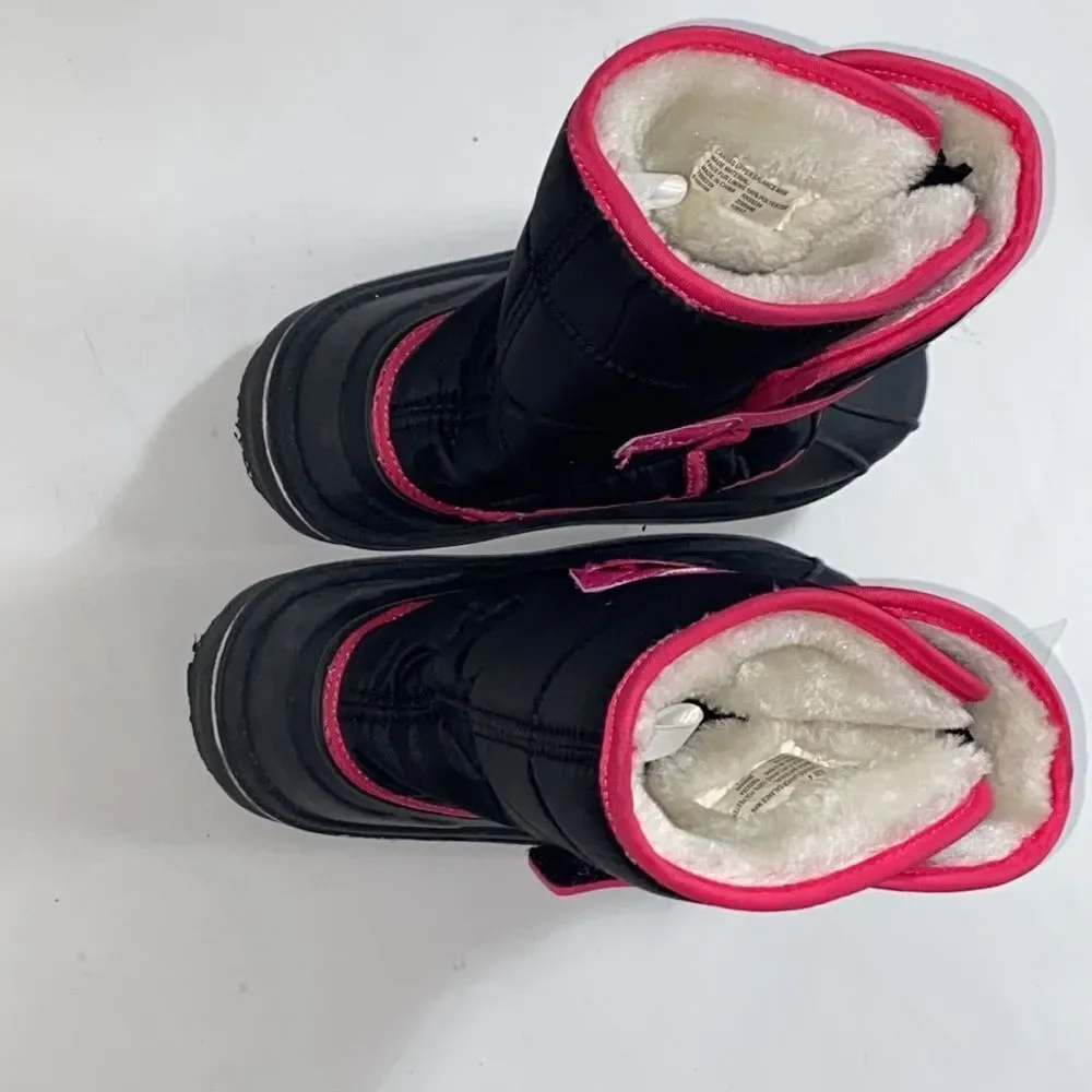Place Black Pink Girl Snow Boots Size 4